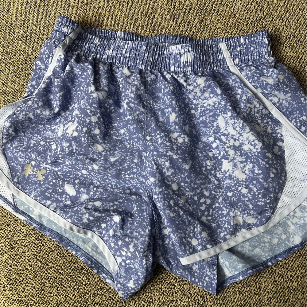 Under Armour Blue Splatter Print Running Shorts women’s XS